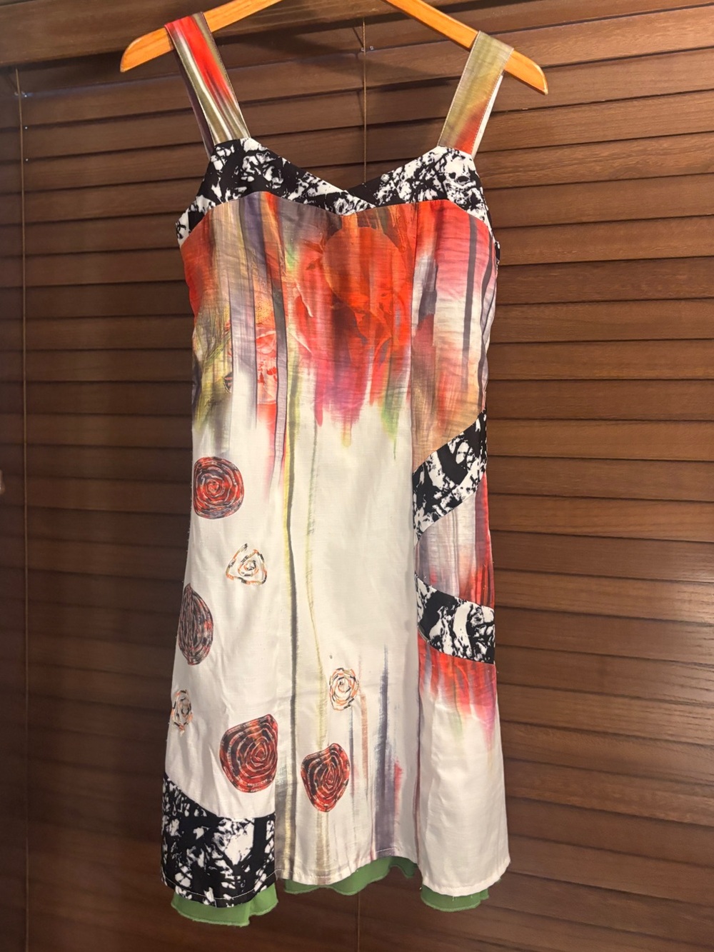 C’ Fait Pour Vous Paris Colorful Abstract Floral Midi Dress